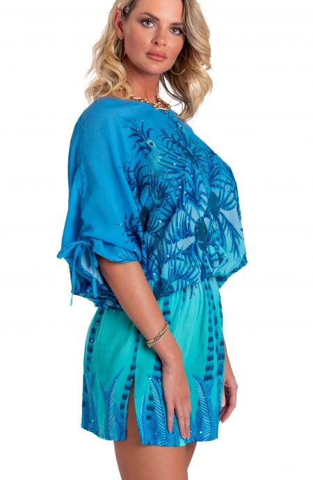 Pin Up Stars Tunichetta Mussola di Viscosa Palm Paradise Shopping Online