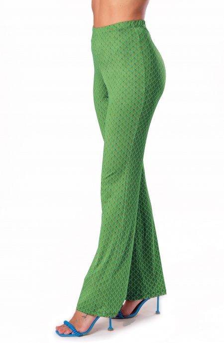 Pin Up Stars Pantalone in Jersey Stampa Squame Presa