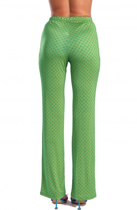 Pin Up Stars Pantalone in Jersey Stampa Squame Presa