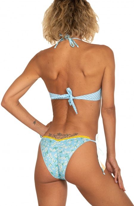 Pin Up Stars Bikini Balconcino Con Ferretto Slip Fiocchi Stampa Provenzale Qualità