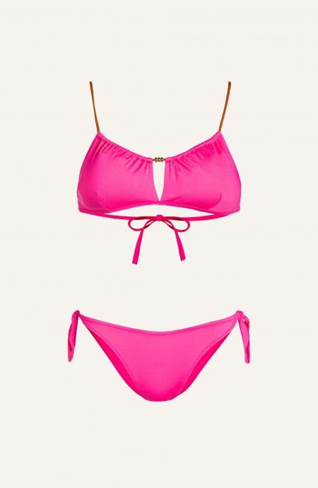 Pin Up Stars Bikini Fascia Spalline Alcantara Tinta Unita
