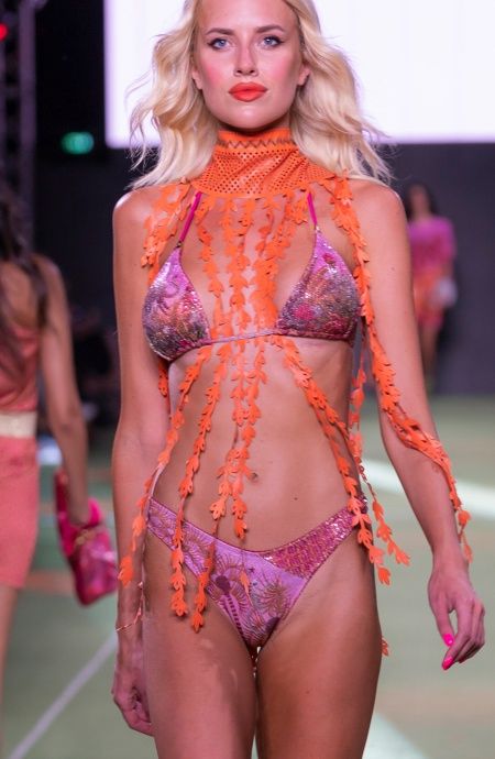 Pin Up Stars Bikini Triangolo Imbottito Palm Paradise Piquet Lurex e Paillettes Saldi