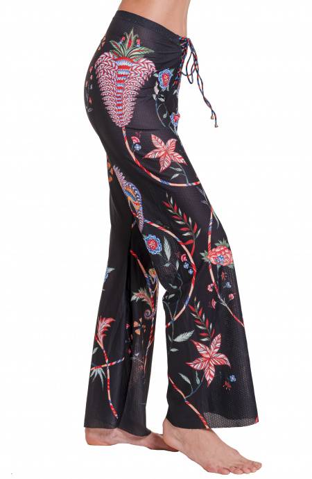 Pin Up Stars Pantalone Rete Stampa Camaleonte Nuova