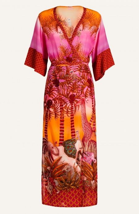 Pin Up Stars Kimono Mussola di Viscosa Palm Paradise