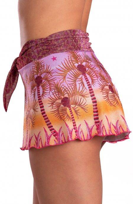 Pin Up Stars Short Piquet Lurex Con Fascione Crepon Lamè Palm Paradise Qualità Garantita