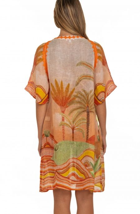 Pin Up Stars Poncho In Garza Stampa Dune Fino Al -60%