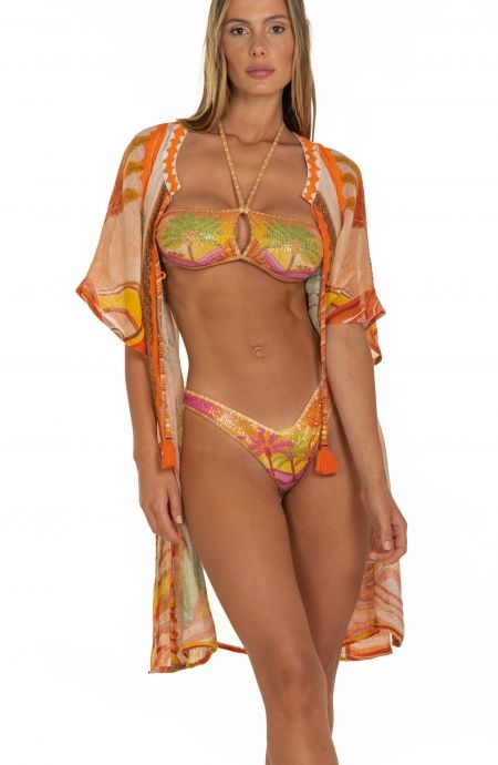 Pin Up Stars Poncho In Garza Stampa Dune Fino Al -60%