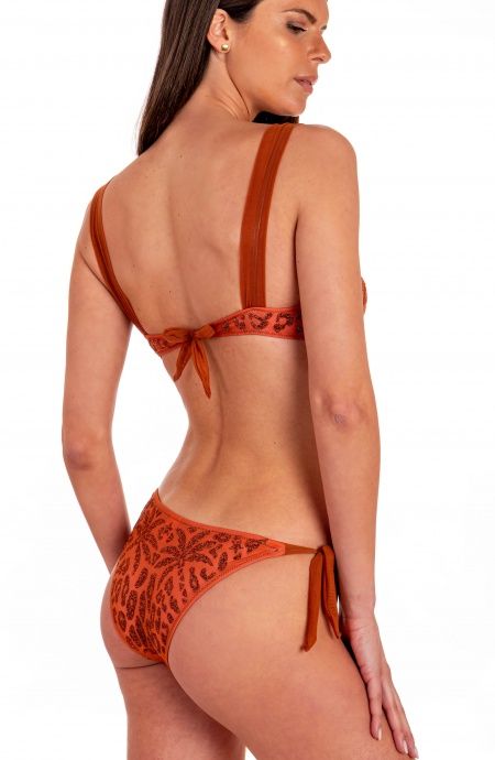 Pin Up Stars Bikini Balconcino Con Ferretto Slip Fiocchi Maculato Lurex Economico