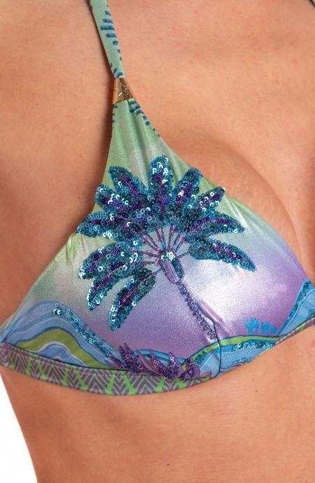 Pin Up Stars Bikini Brassiere Slip Fiocchi Stampa Ricamo Paillettes Dune Saldi Di Fabbrica