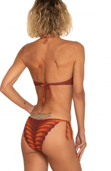Pin Up Stars Bikini Balconcino Con Ferretto Foglia In Lycra Riciclata Nuova