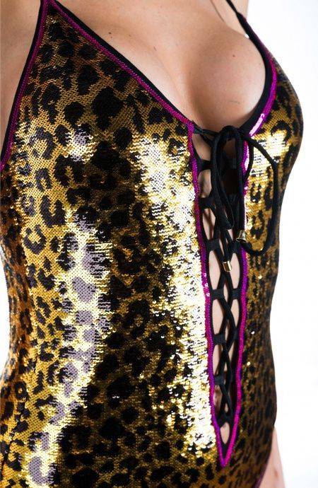 Pin Up Stars Costume Intero Full Paillettes Macula Soddisfazione Garantita