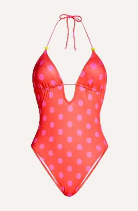 Pin Up Stars Costume Intero Imbottito Stampa Pois