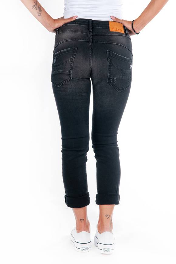 Please Jeans Please - Jeans P78 W4V - Nero Denim Sconto