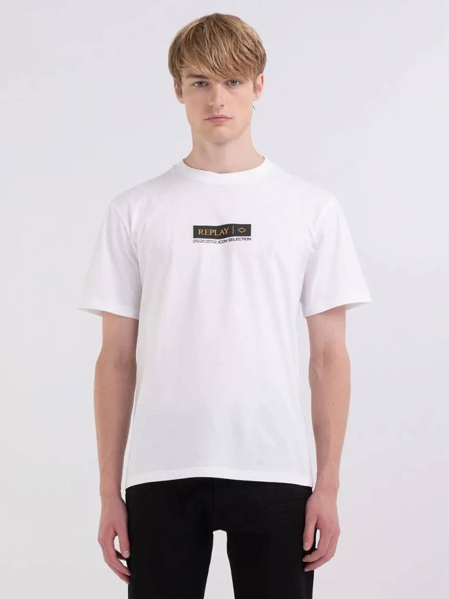 Please Jeans REPLAY T-SHIRT - M67 660 - WHITE Outlet