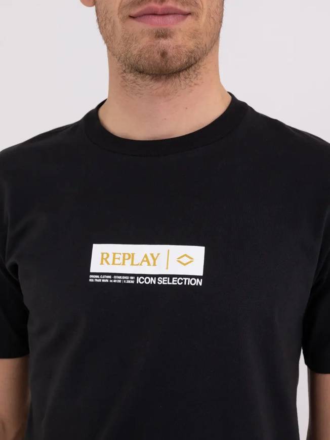 Please Jeans REPLAY T-SHIRT - M67 660 - BLACK In Vendita