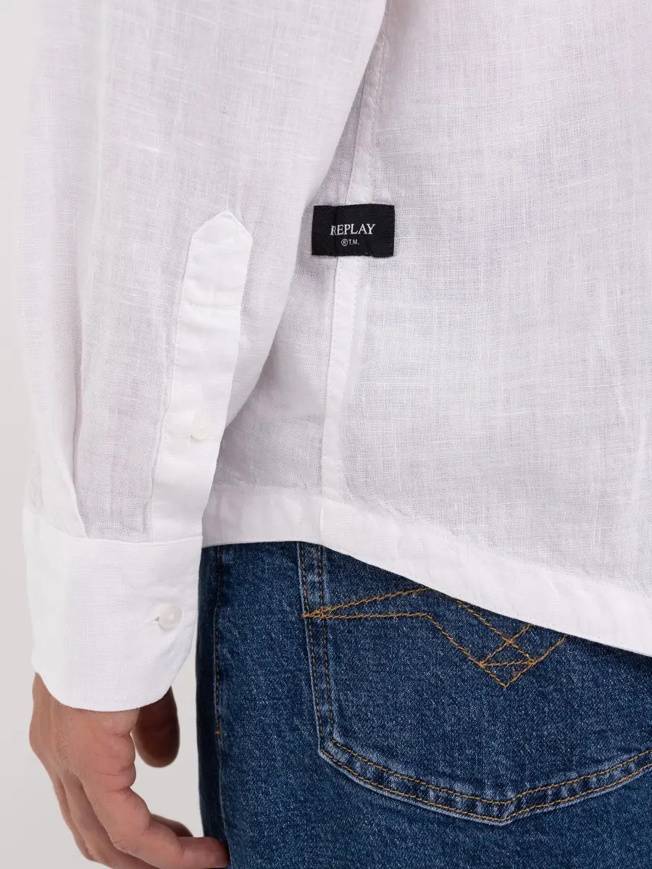 Please Jeans REPLAY CAMICIA - WHITE Saldi