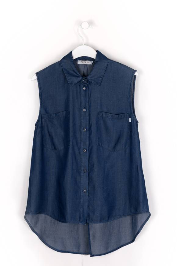 Please Jeans Please - Camicia C02 C20 - Blu Denim