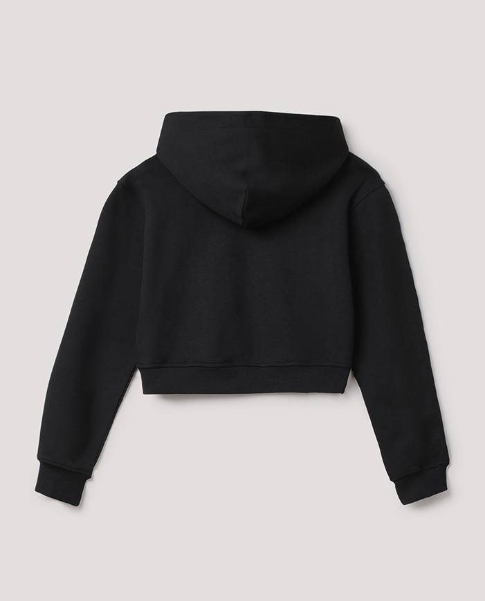 Please Jeans HINNOMINATE FELPA CROPPED - HMA 119 - NERO Consegna Veloce