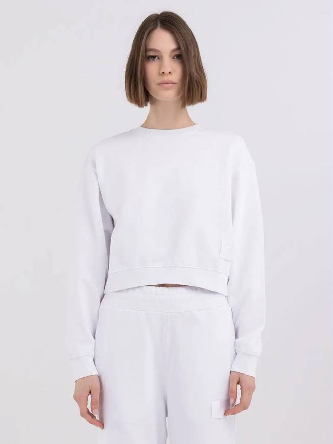 Please Jeans REPLAY FELPA CROPPED - WHITE Fino Al -60%