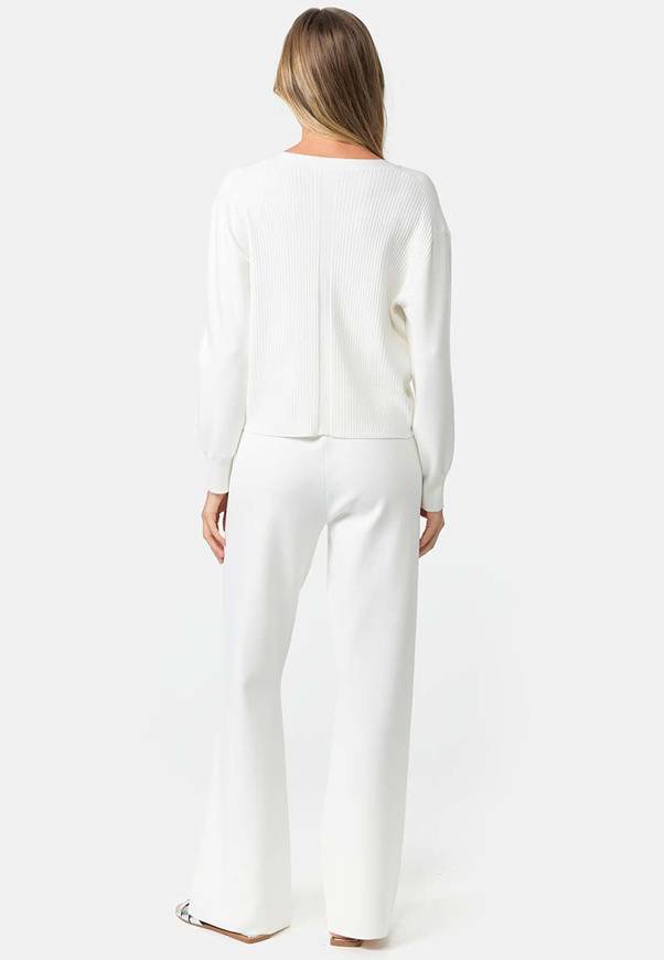 Please Jeans CARDIGAN CATNOIR IN MISTO VISCOSA - BIANCO Offerta