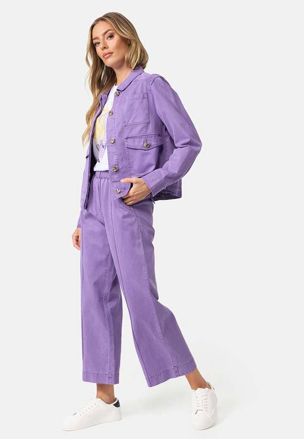 Please Jeans PANTALONI CATNOIR IN TENCEL - LILLA Vendita Economica