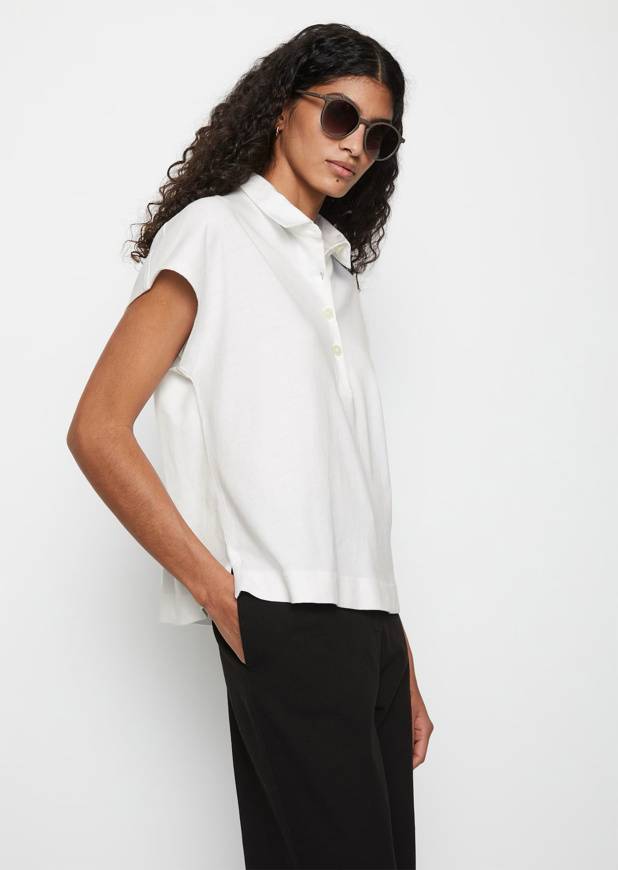 Please Jeans MARCO POLO OVERSIZE POLO - WHITE