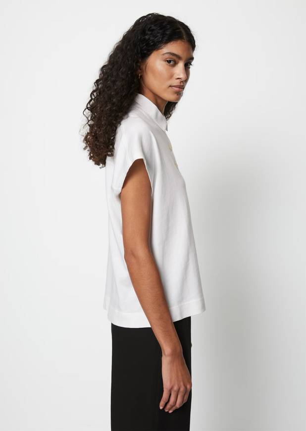 Please Jeans MARCO POLO OVERSIZE POLO - WHITE Fino Al -60%