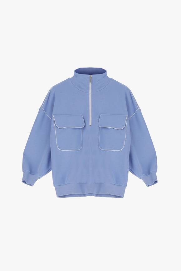 Please Jeans IMPERIAL SWEATER - FG4 HGS - CELESTE Sottocosto
