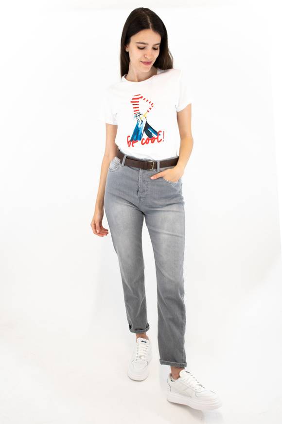 Please Jeans PLEASE T-SHIRT - T76 327 - WHITE Convenienza