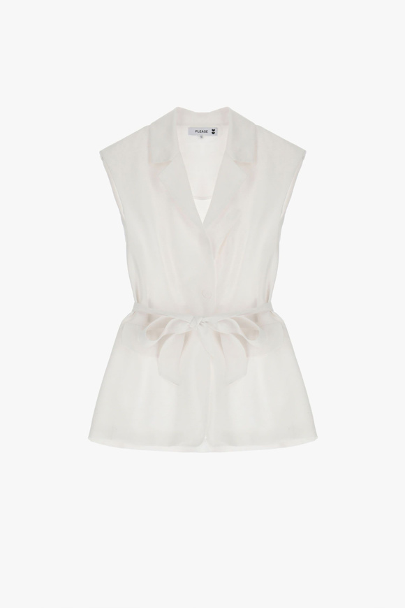 Please Jeans PLEASE GILET - L0D 000 - WHITE Moda