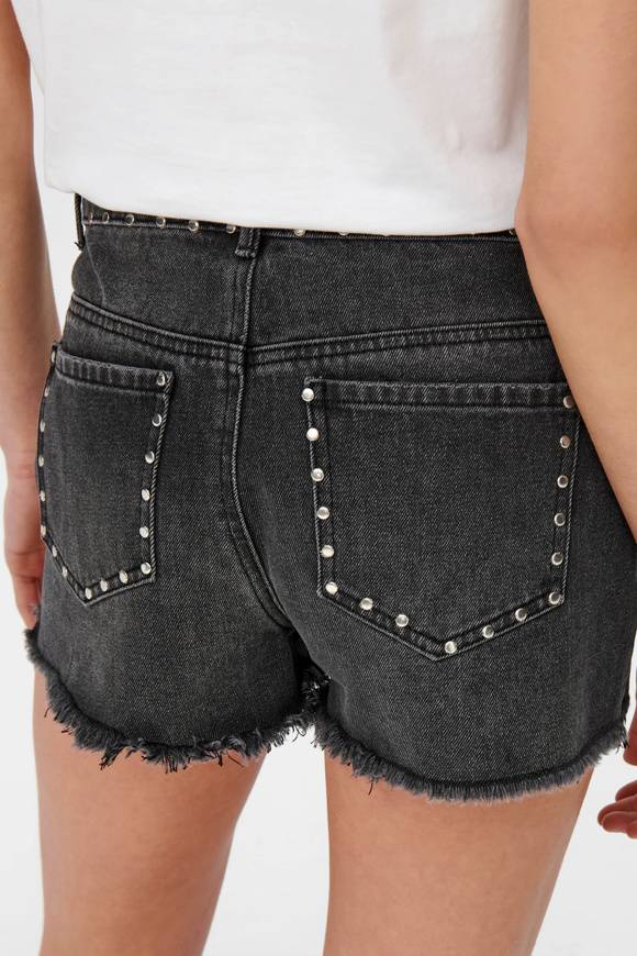 Please Jeans ONLPACY HW STUDDED DENIM SHORTS - 152 006 BLACK DENIM 2025
