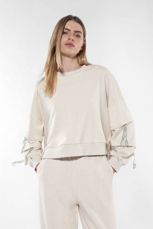 Please Jeans IMPERIAL SWEATSHIRT OVERSIZE - FG3 APL - ICE
