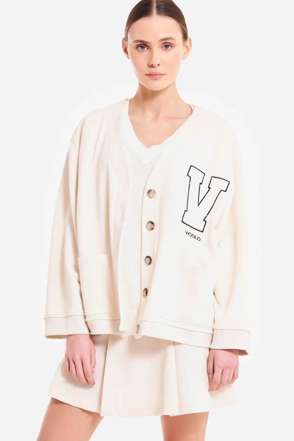 Please Jeans VICOLO SWEATER COLLEGE - RB0 116 - LATTE Qualità Garantita