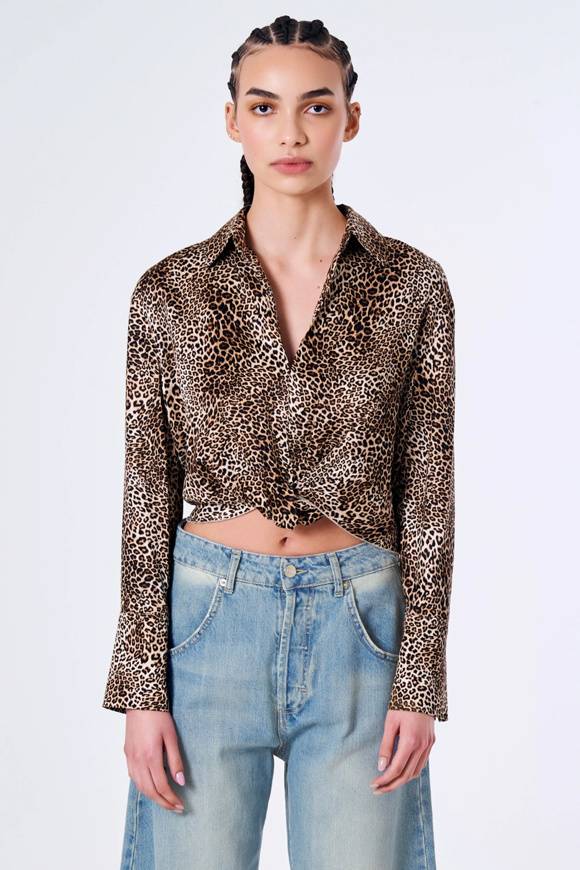 Please Jeans VICOLO TOP - TB1 190 - ANIMALIER Consegna Veloce