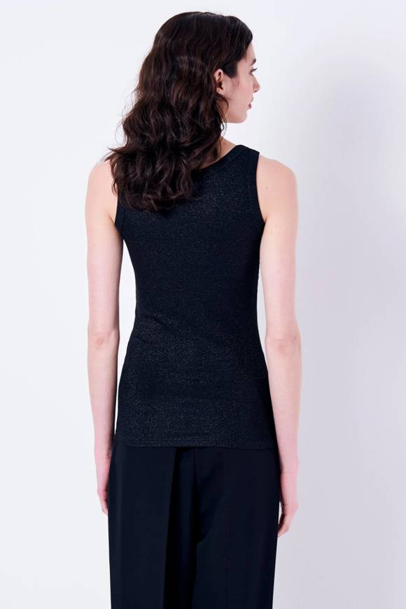 Please Jeans VICOLO TANK-TOP GLITTER - UB0 009 - BLACK I Più Venduti