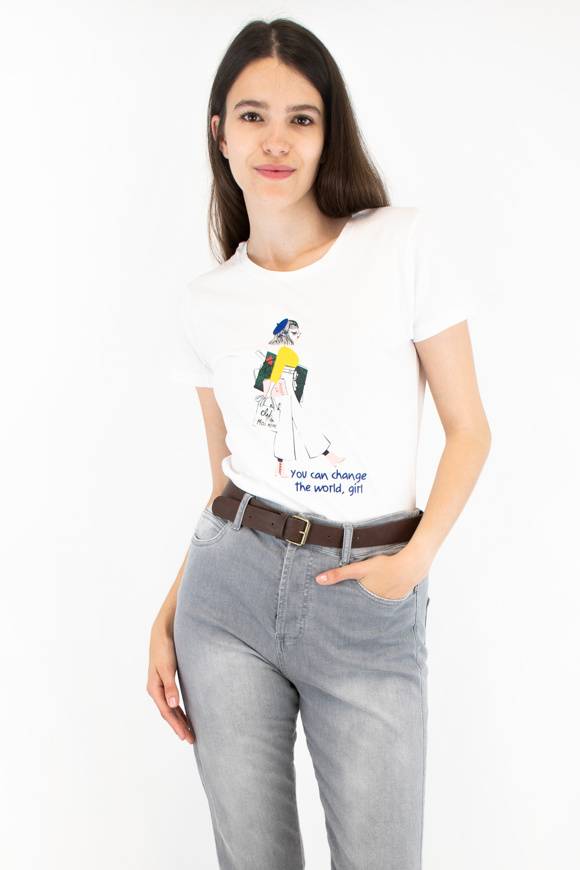 Please Jeans PLEASE T-SHIRT - T76 326 - WHITE Nuovo