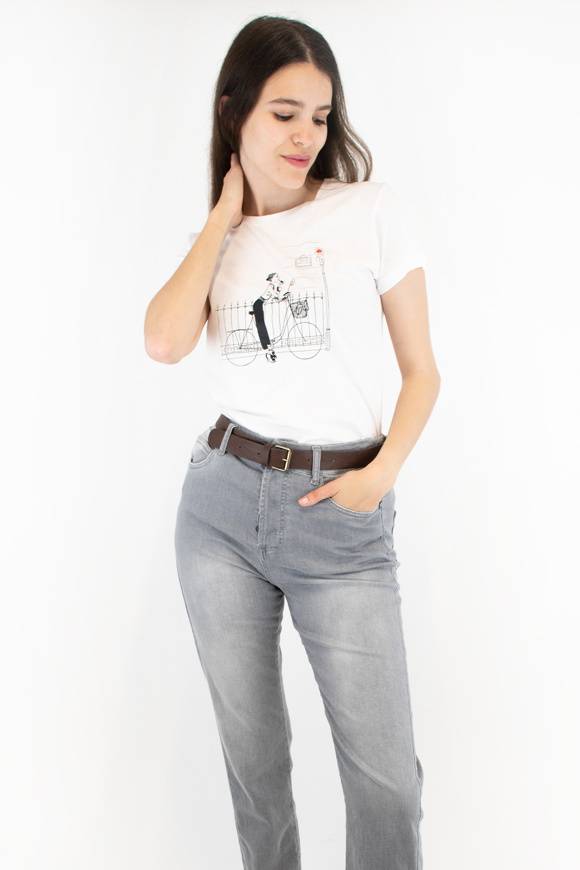 Please Jeans PLEASE T-SHIRT - T76 323 - WHITE Qualità