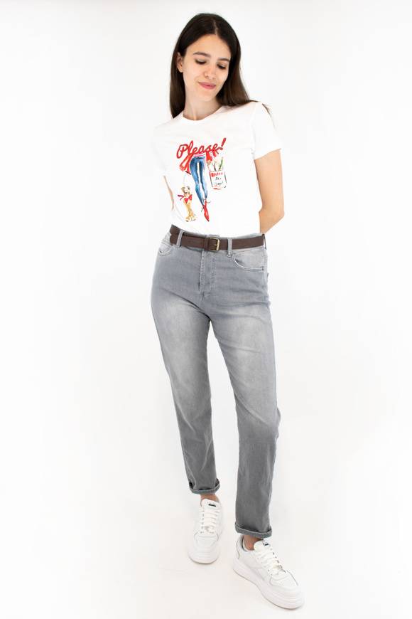Please Jeans PLEASE T-SHIRT - T76 329 - WHITE Vendita