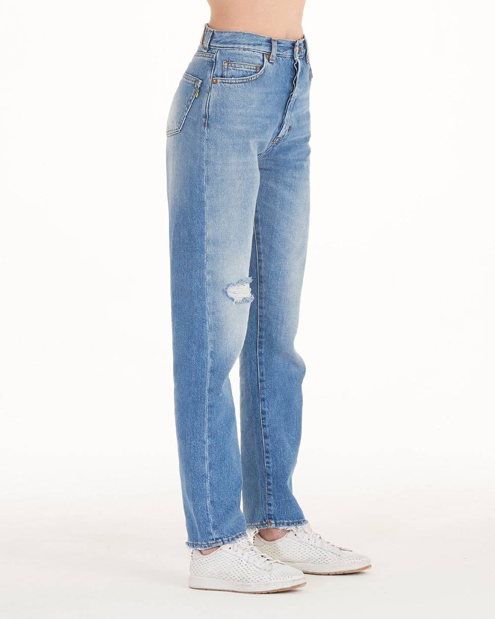Pop84 Jeans donna boy-friend vita alta modello Marilyn Shopping Online