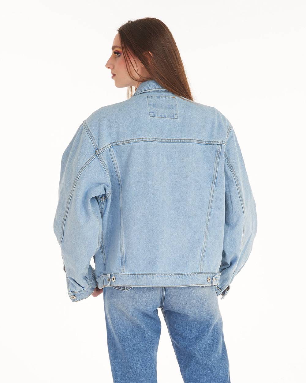 Pop84 Giubbino jeans over fit lavaggio chiaro Offerte