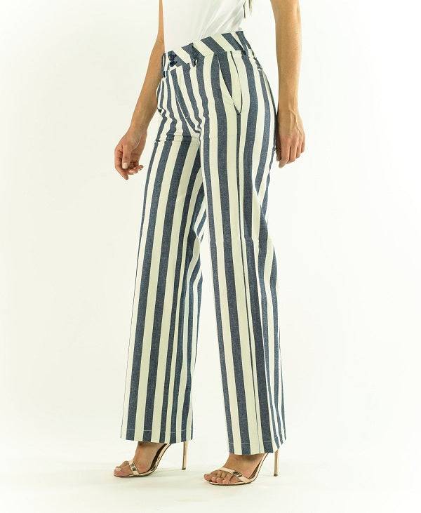 Pop84 Pantalone a righe over fit Nuovo