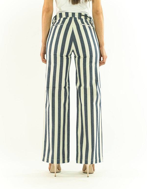 Pop84 Pantalone a righe over fit Nuovo