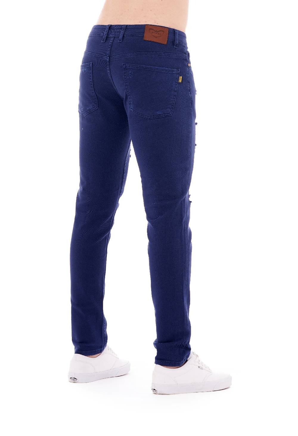 Pop84 Pantalone in bull denim con rotture modello Berlino Promozione