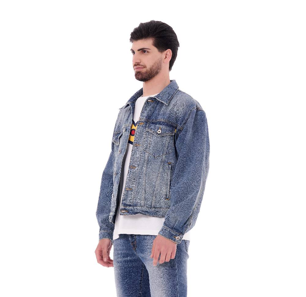 Pop84 Giubbino jeans over fit lavaggio vintage Qualità Garantita