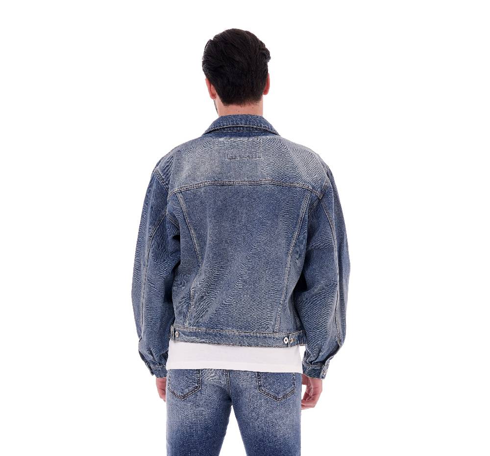Pop84 Giubbino jeans over fit lavaggio vintage Qualità Garantita