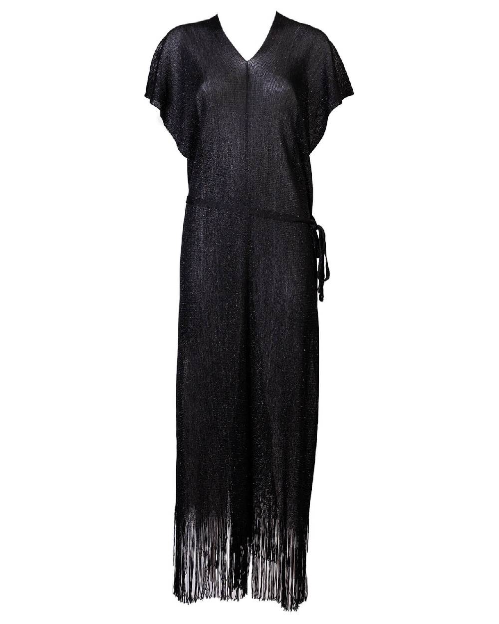 Raffaela D´Angelo Caftano in maglia lurex con frangia Online