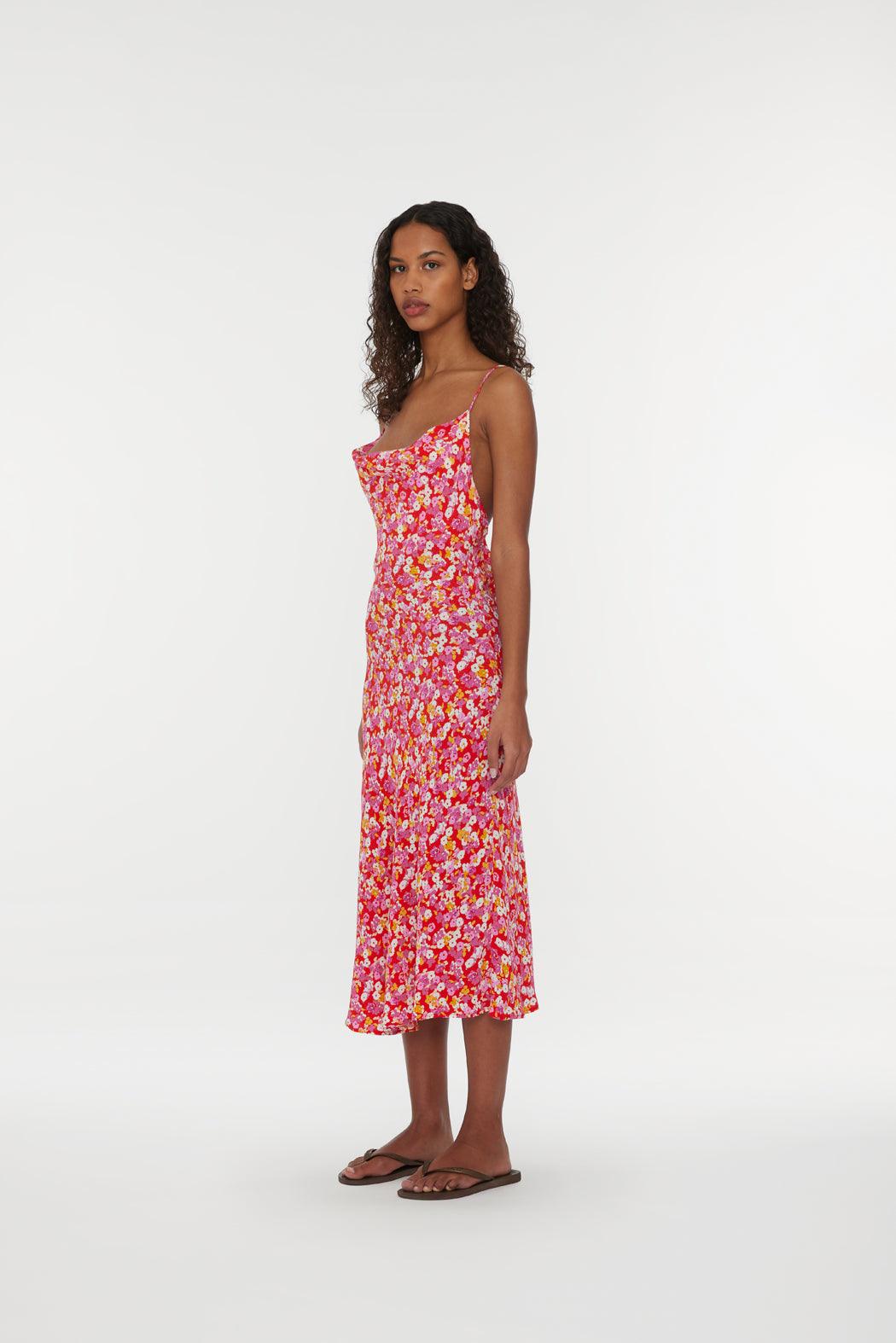 Reina Olga Jacquard Midi Strap Dress Promozione Limitata