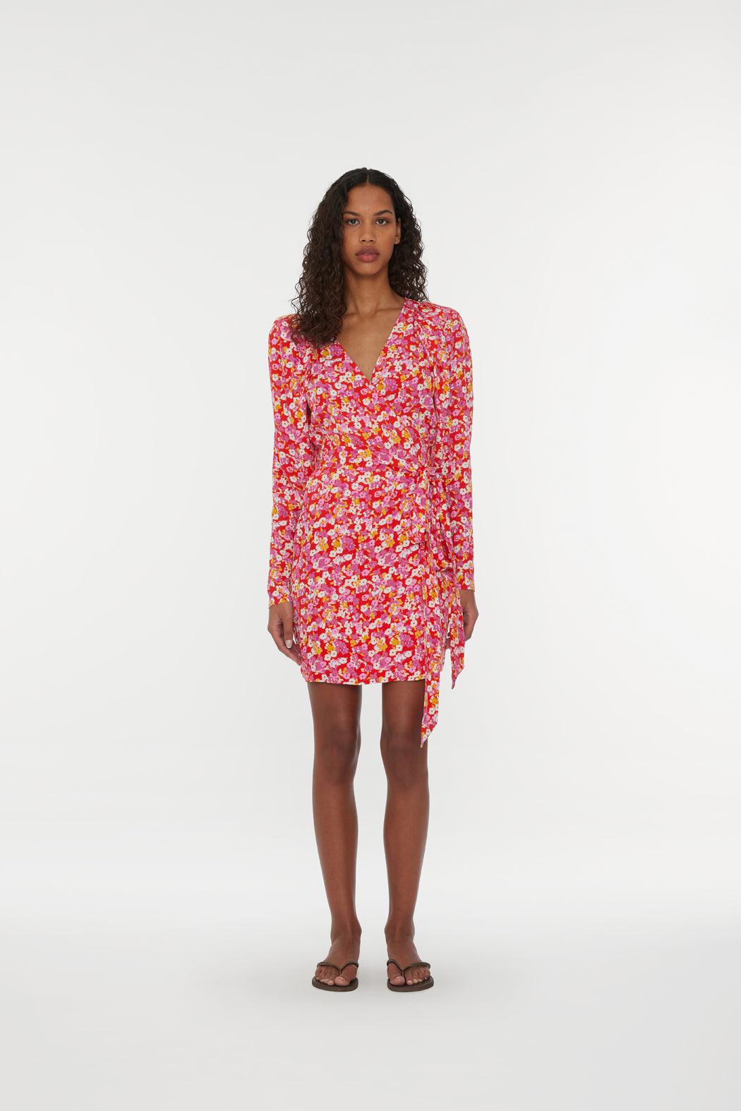 Reina Olga Jacquard Mini Wrap Dress Sottocosto