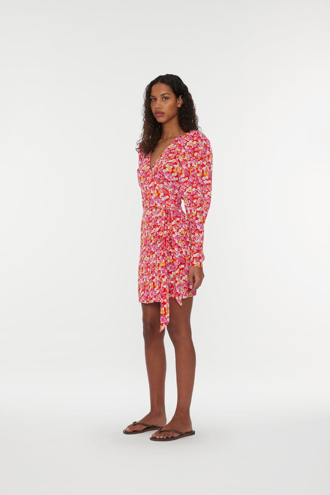 Reina Olga Jacquard Mini Wrap Dress Sottocosto