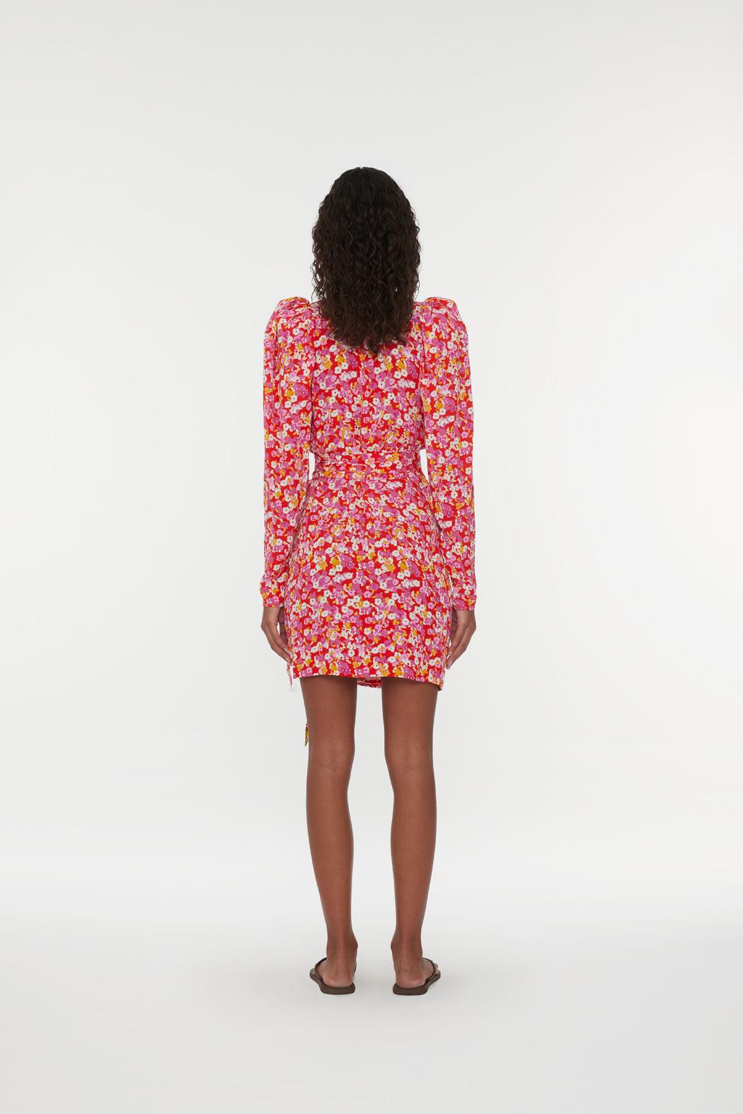 Reina Olga Jacquard Mini Wrap Dress Sottocosto